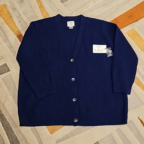 NWT Electric & Rose Everyday Wool and Cashmere cardigan in indigo - Picture 4 of 6